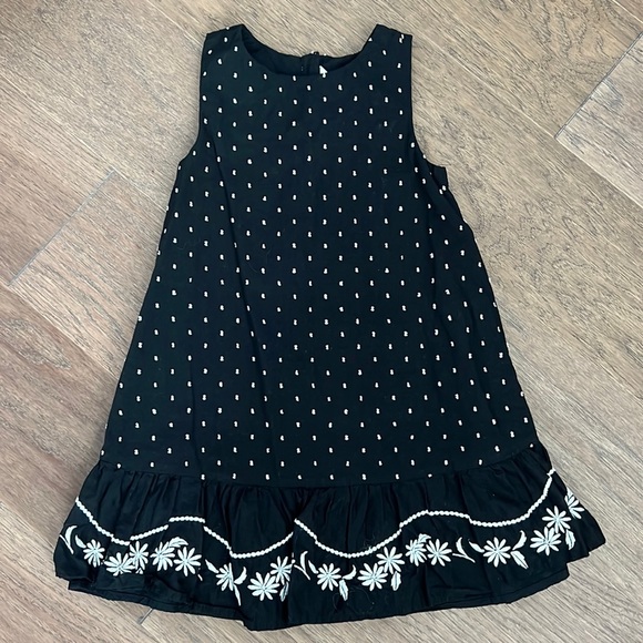 Janie and Jack black dress with white flower embroidery size 6 - Picture 1 of 3